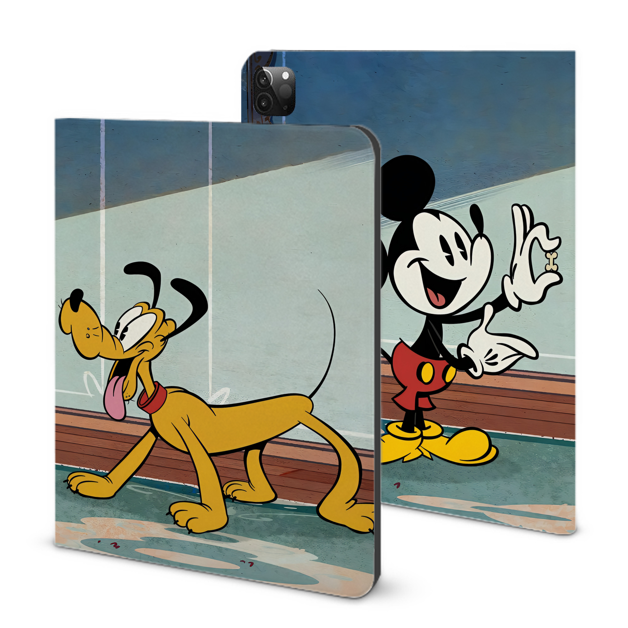 （画像用） ミッキーマウス Mickey Mouse IPadケース ペンホルダー付き ブックスタイルデザイン